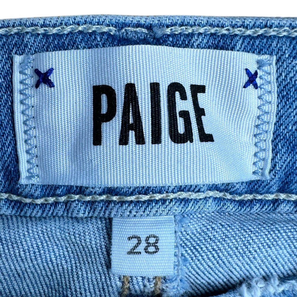 PAIGE Blue Distressed Sarah Slim Jeans Size 28 - Picture 5 of 9